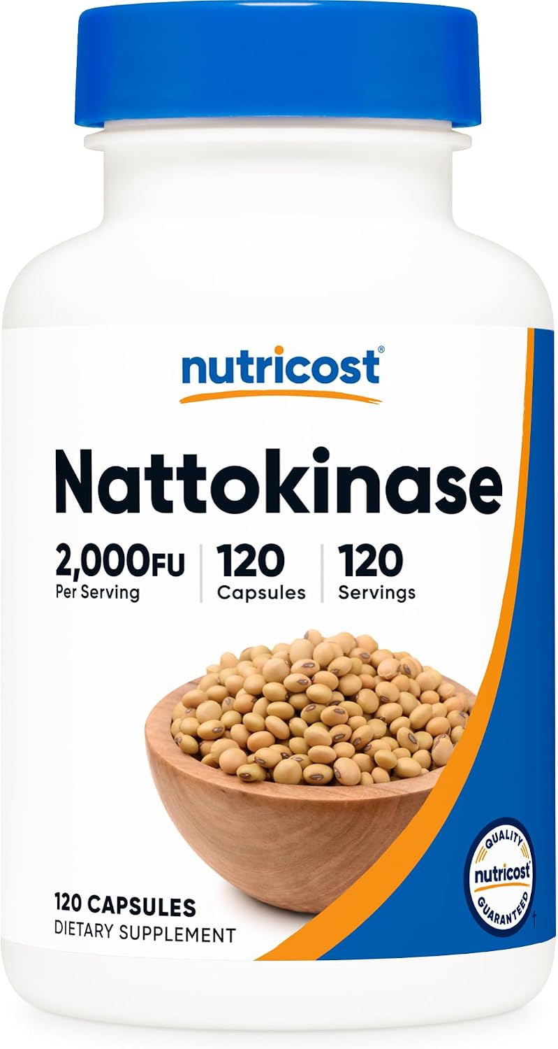 Nutricost Nattokinase 2,000FU, 120 Capsules - Gluten-free, Non-GMO, Vegetarian Friendly - görsel 1