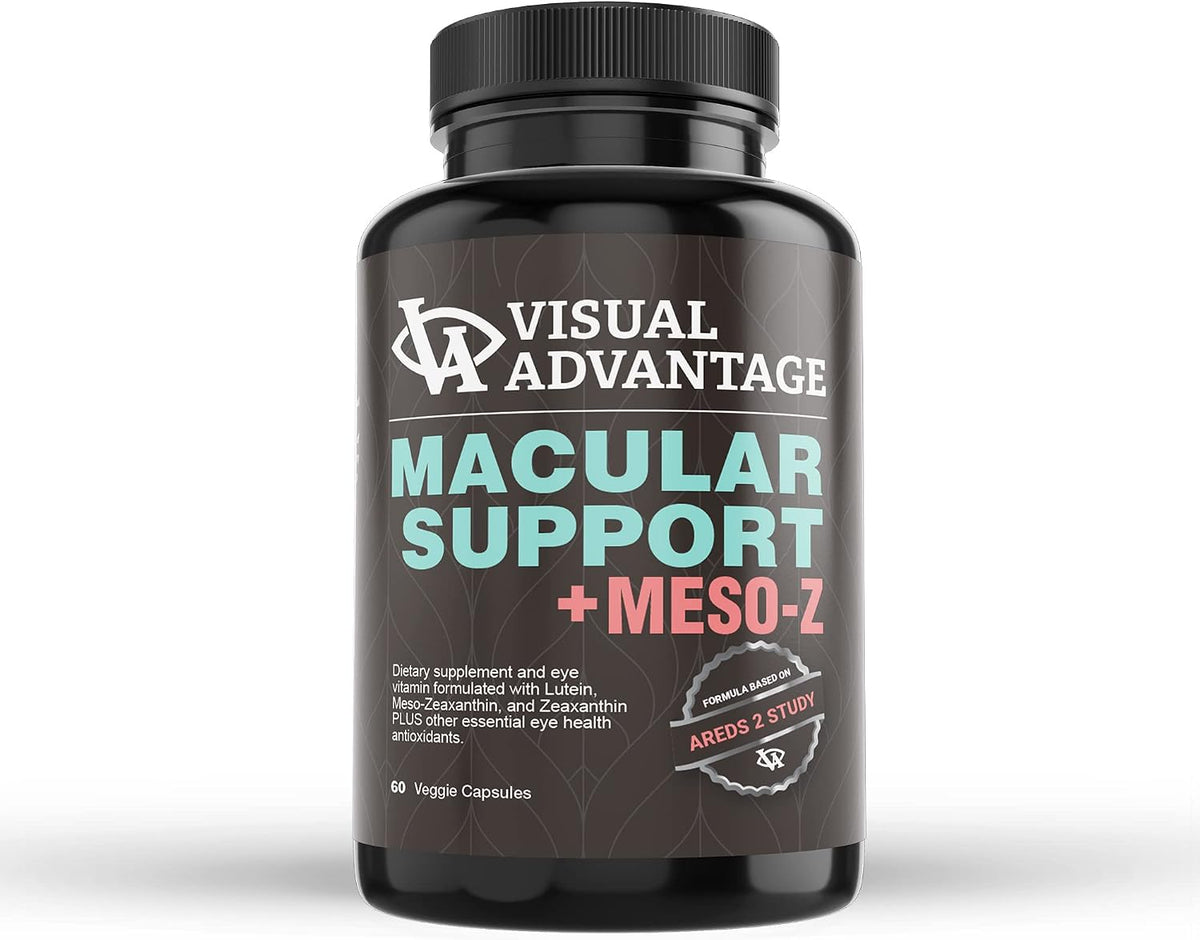 Visual Advantage® Macular Support + Meso-Z – Blue Light Eye Supplement with Triple Antioxidants for Advanced Protection Against Digital Screens (60 Capsules) - görsel 1