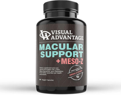 Visual Advantage® Macular Support + Meso-Z – Blue Light Eye Supplement with Triple Antioxidants for Advanced Protection Against Digital Screens (60 Capsules)
