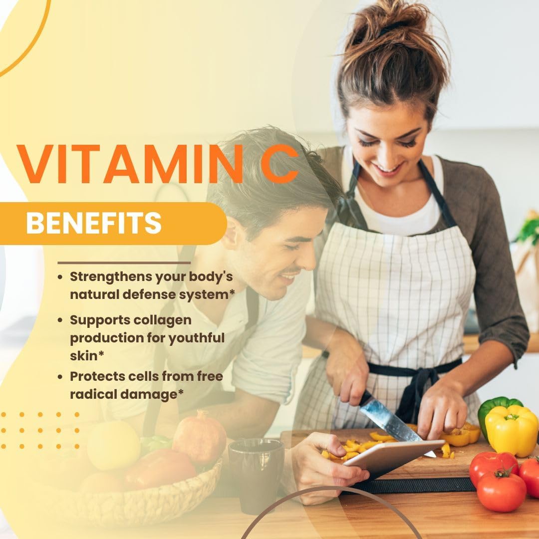 Vitamin C Supplement 500mg with 25mg Bioflavonoids - Ascorbic Acid Immune Support, Gluten-free, Soya-Free (60 Soft gel capsules) - görsel 4