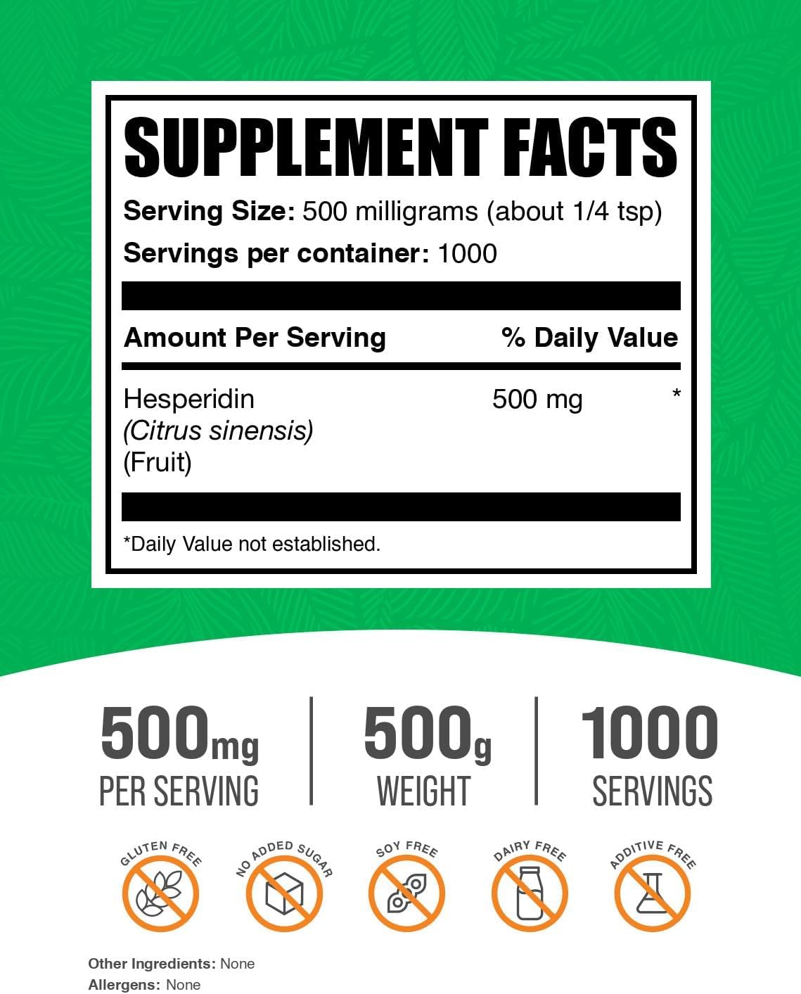 Hesperidin Powder - 500mg per Serving, 500g - görsel 2