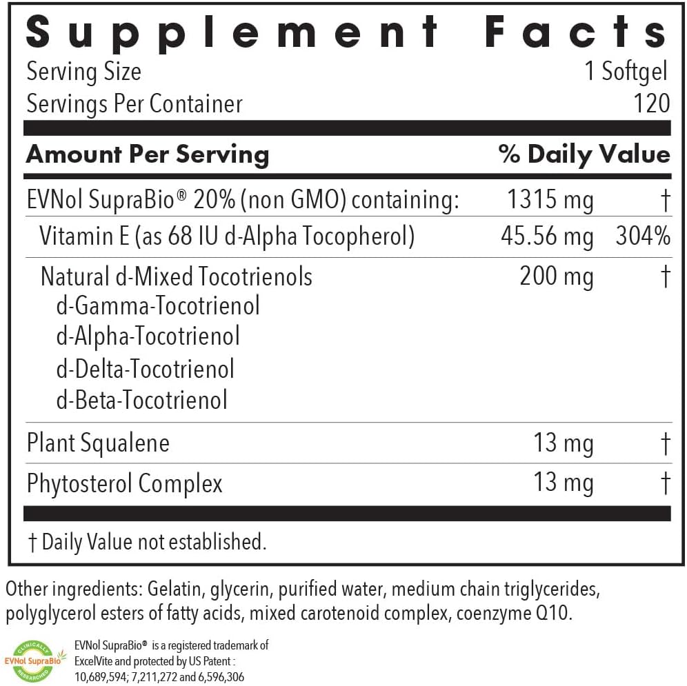 Tocomin SupraBio Tocotrienols 200 mg - Palm Oil Vitamin E - 120 Soft gel capsules - görsel 2