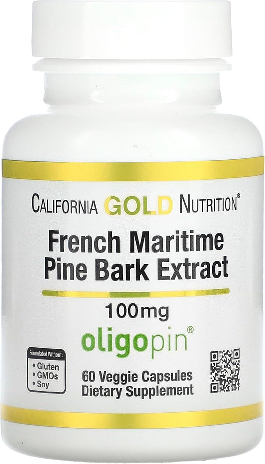 California Gold Nutrition French Maritime Pine Bark Extract, Oligopin, 100 mg, 60 Vegetarian Capsules