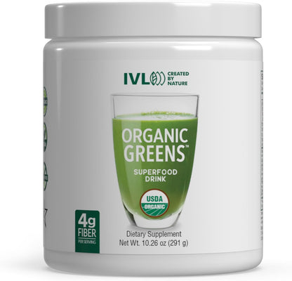 IVL - Organic Greens - Organic Superfood Drink - Packed with Antioxidants, Micronutrients, Prebiotics & Probiotics - for Immune Support, Digestive Health - Great Flavour (1 Pack, 30 Servings)