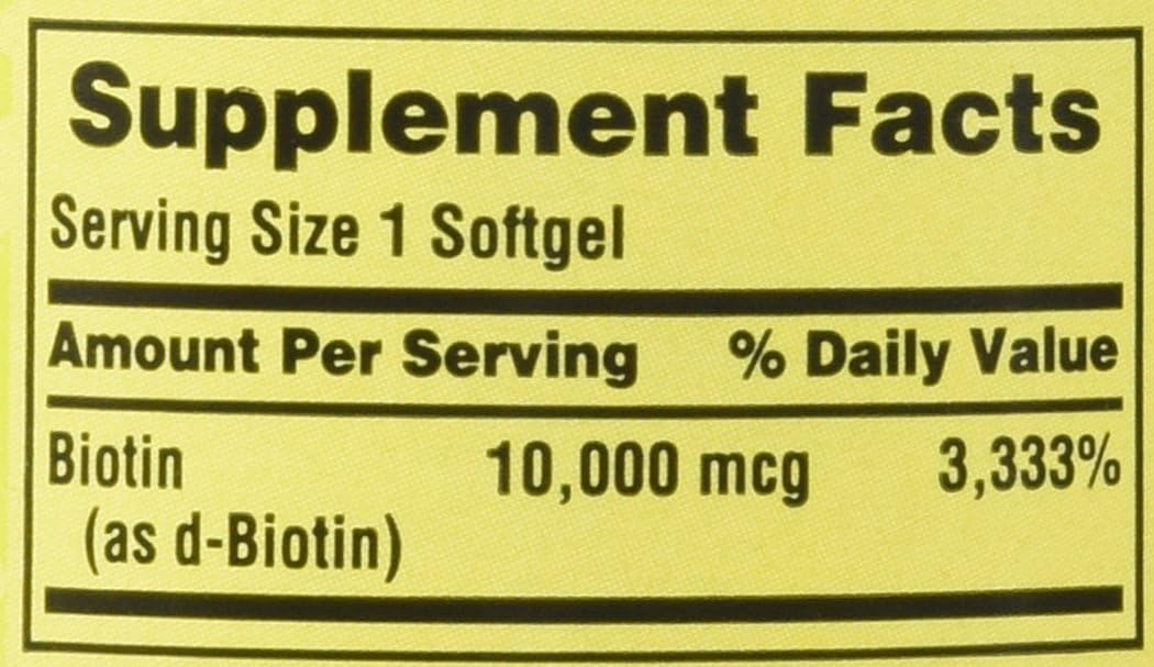 Spring Valley Biotin 10,000 mcg, 120 Softgels (2 Pack) - görsel 2