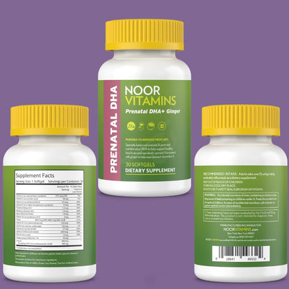 Noor Vitamins Halal Prenatal Vitamins with DHA and Folic Acid - 1 Month Supply