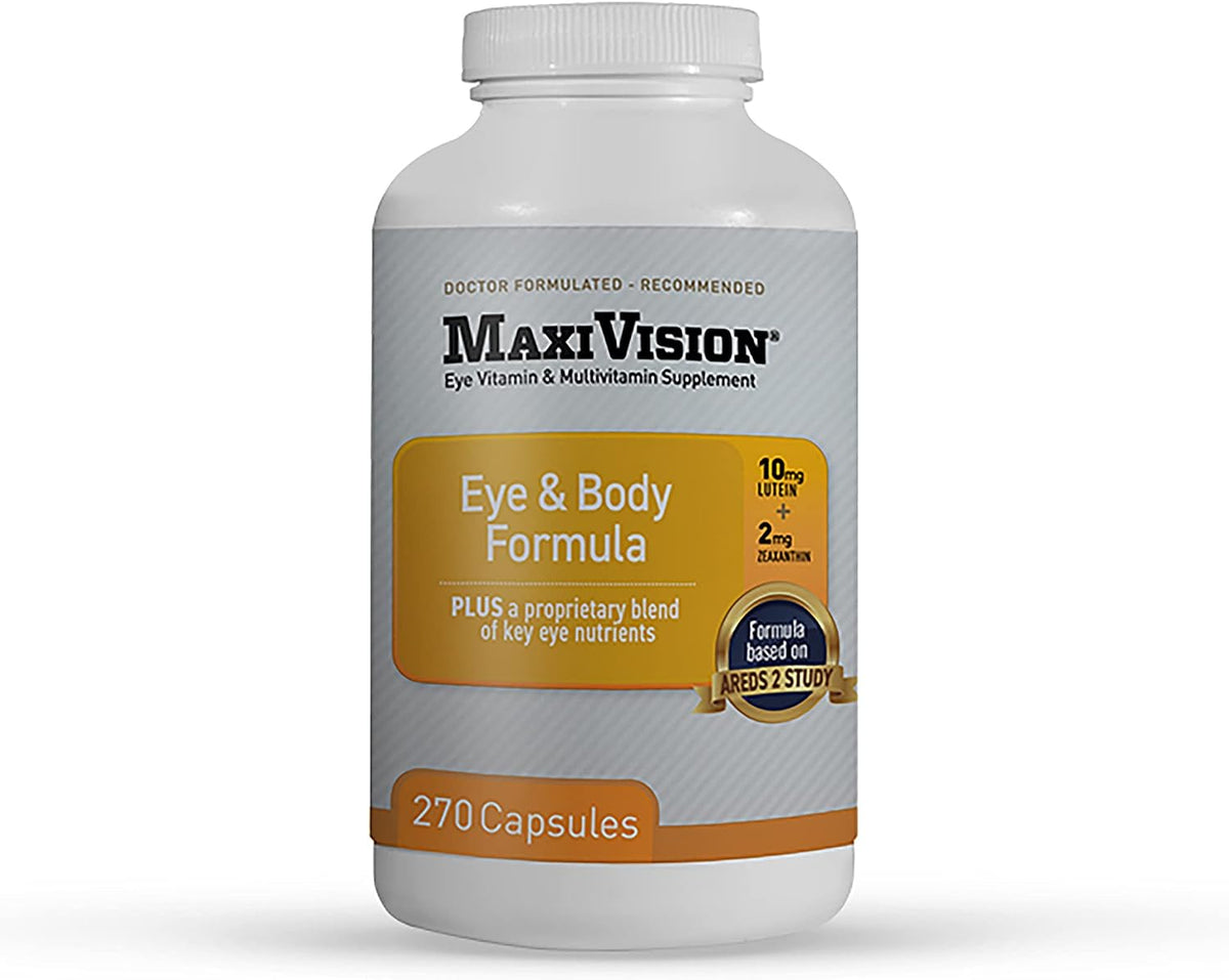 MaxiVision Eye & Body Formula - Based on AREDS 2 Study - 270 Capsules - Eye & Multivitamin Supplement - görsel 1