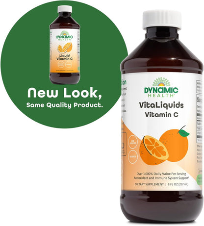 Dynamic Health VitaLiquids Vitamin C 1000mg - Liquid Supplement with Rose Hips and Citrus Bioflavonoids - 237 ml