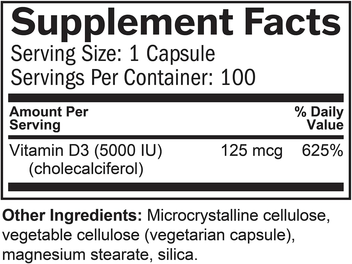 BRAINMD Dr. Amen Vitamin D3 5000 IU, 100 Softgels – High Strength Cholecalciferol Supplement - görsel 5