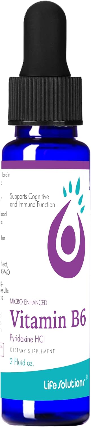 Life Solutions Vitamin B6 Pyridoxine HCl - Liquid B6 Supplement 25mg, 60ml