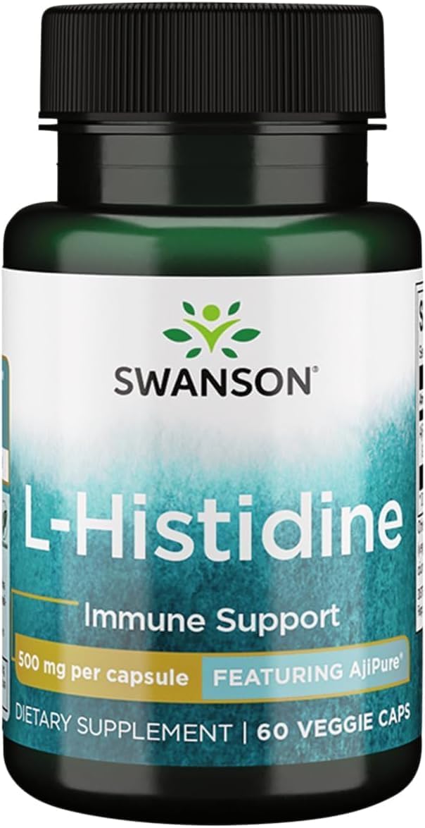 Swanson AjiPure L-Histidine 500 mg - 60 Vegetarian Capsules - görsel 1