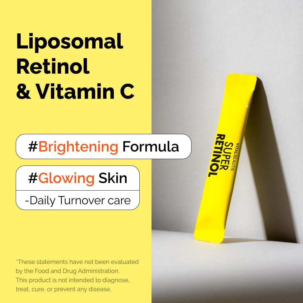 VITALBEAUTIE Super Retinol – Ingestible Liposomal Retinol & Vitamin C Powder for Radiant Skin, 30 Sachets - görsel 3