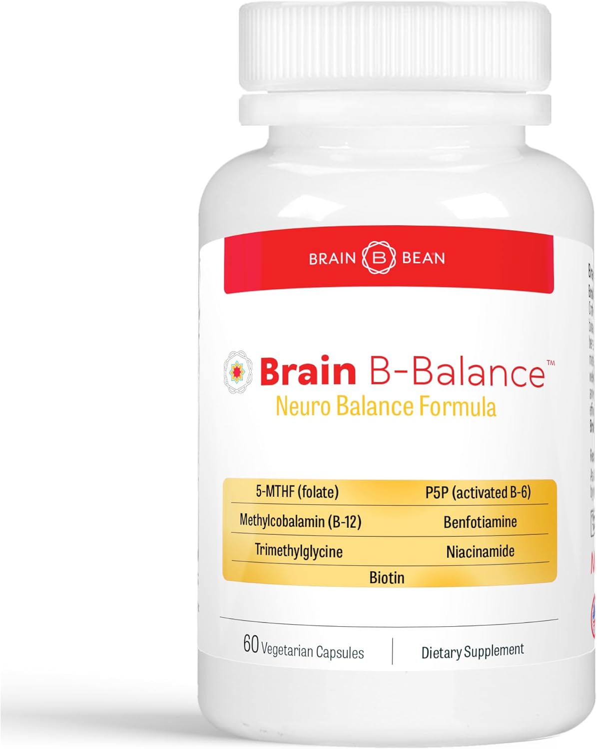 Brain B Balance: Methylated Multivitamin - Methylated B Complex Neurobalance Formula with Methylfolate - 60 Vegan Capsules - görsel 1