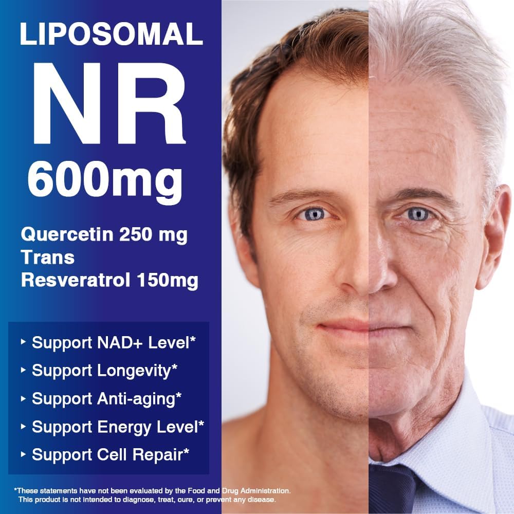 LOVITA Liposomal NR (Nicotinamide Riboside) 1000 mg with Quercetin & Trans-Resveratrol, Supports Cellular Health and Healthy Ageing, 100 Vegan Enteric-Coated Capsules - görsel 4