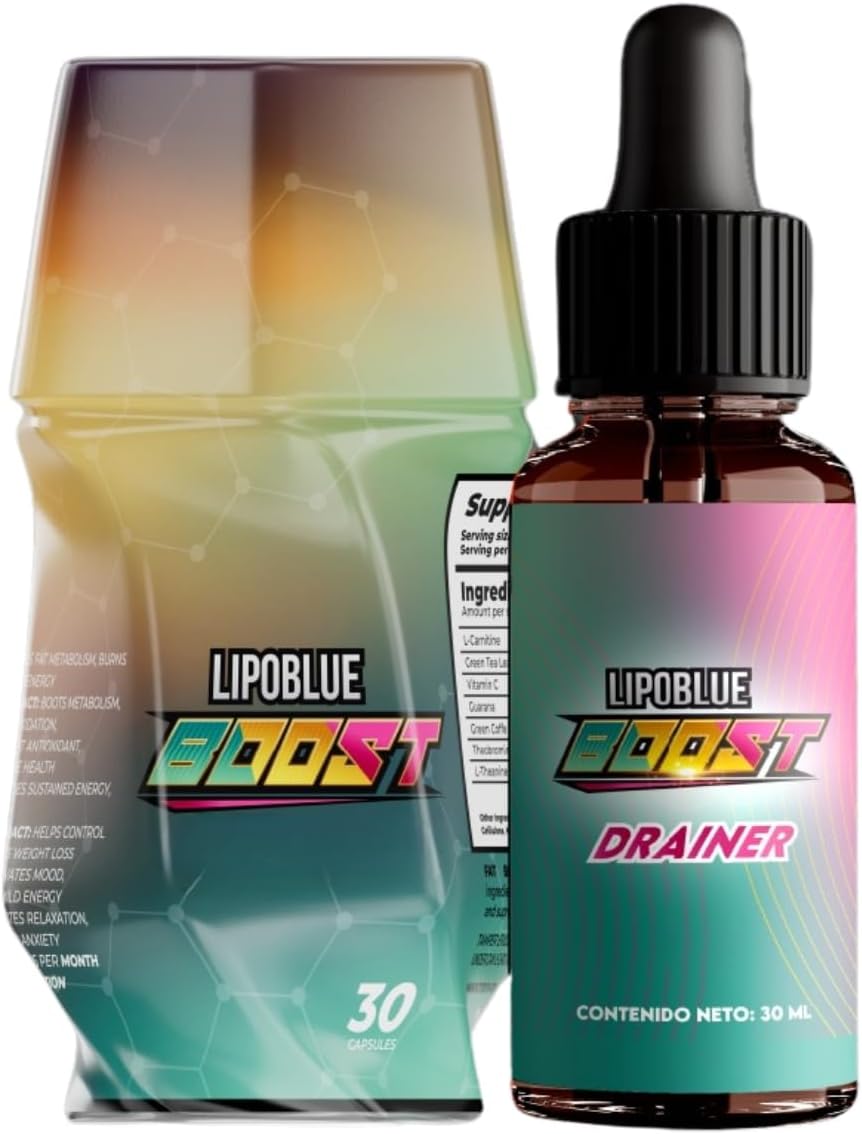 LIPOBOOST Capsules and Drainer Bundle, Natural Food Supplement for Wellness Support - görsel 1