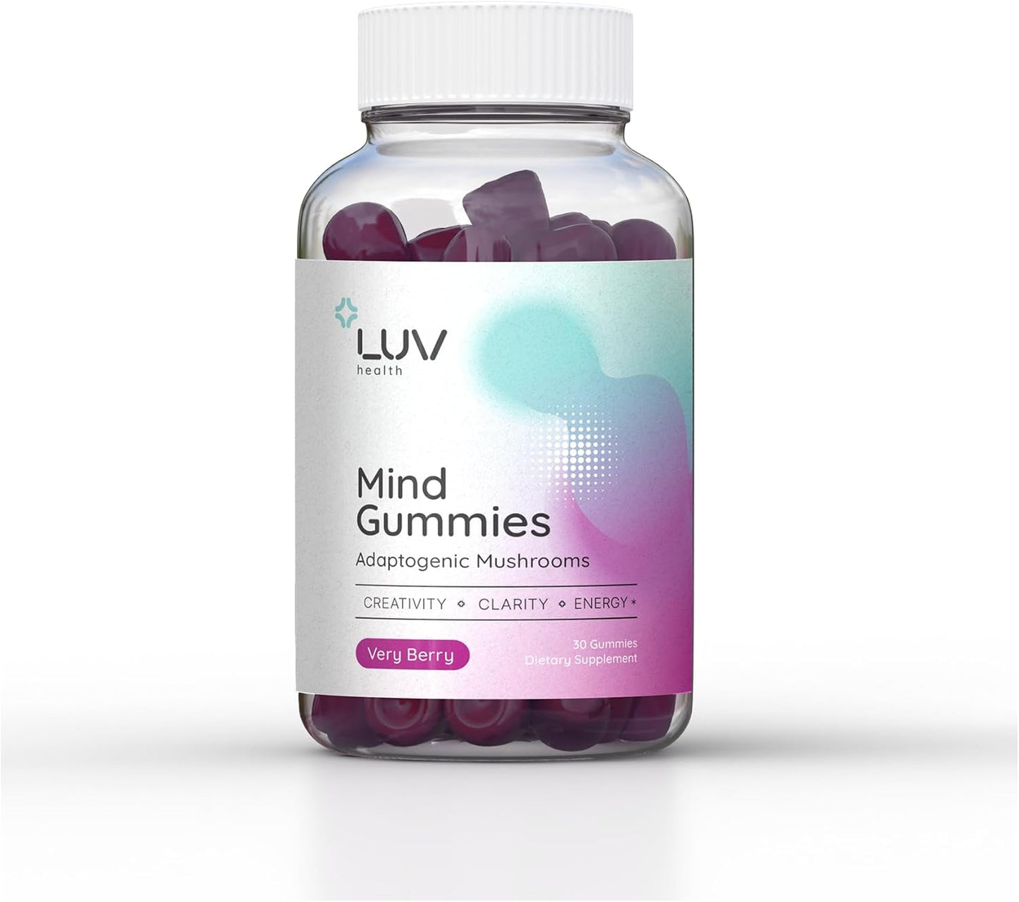 LUV health Mind Gummies – Food Supplement with Organic Mushrooms for Focus, Energy & Immune Support – 30 Gummies - görsel 1
