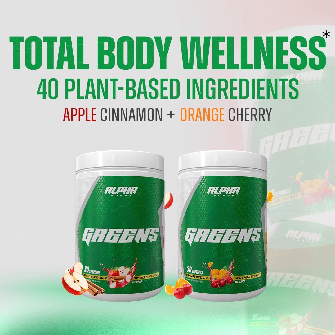 Alpha Supps Alpha Greens Superfood Powder - Peach Mango, 30 Servings - görsel 7