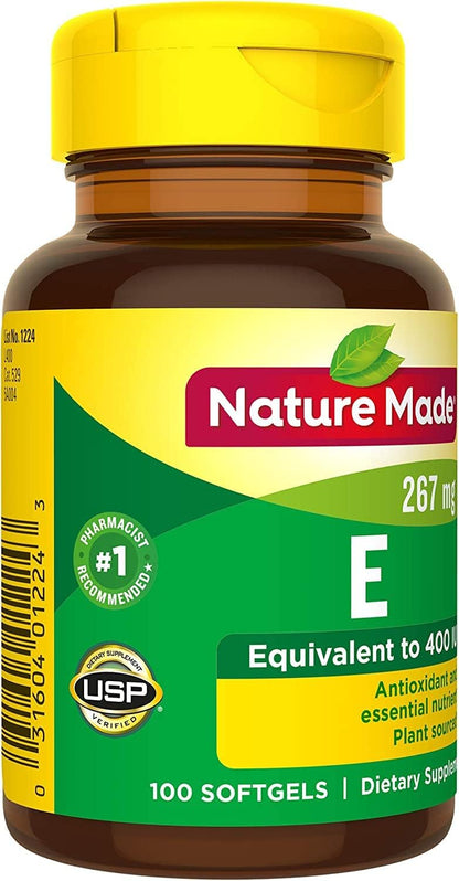 Nature Made Vitamin E 400 IU Softgels 100 Capsules (Pack of 2)