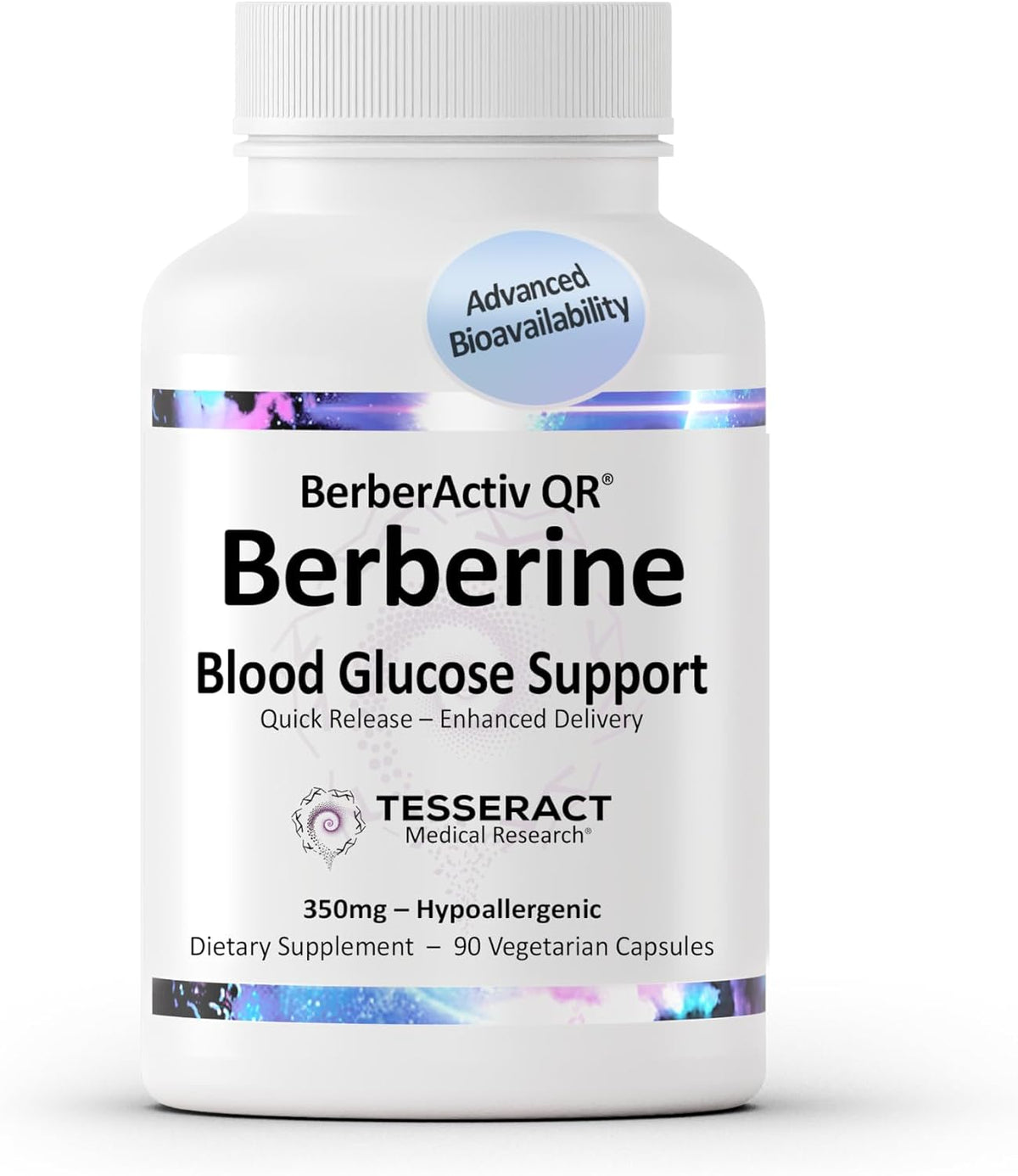 Tesseract Medical Research BerberActiv-QR Berberine Supplement - 350 mg, 90 Vegetarian Capsules - görsel 1