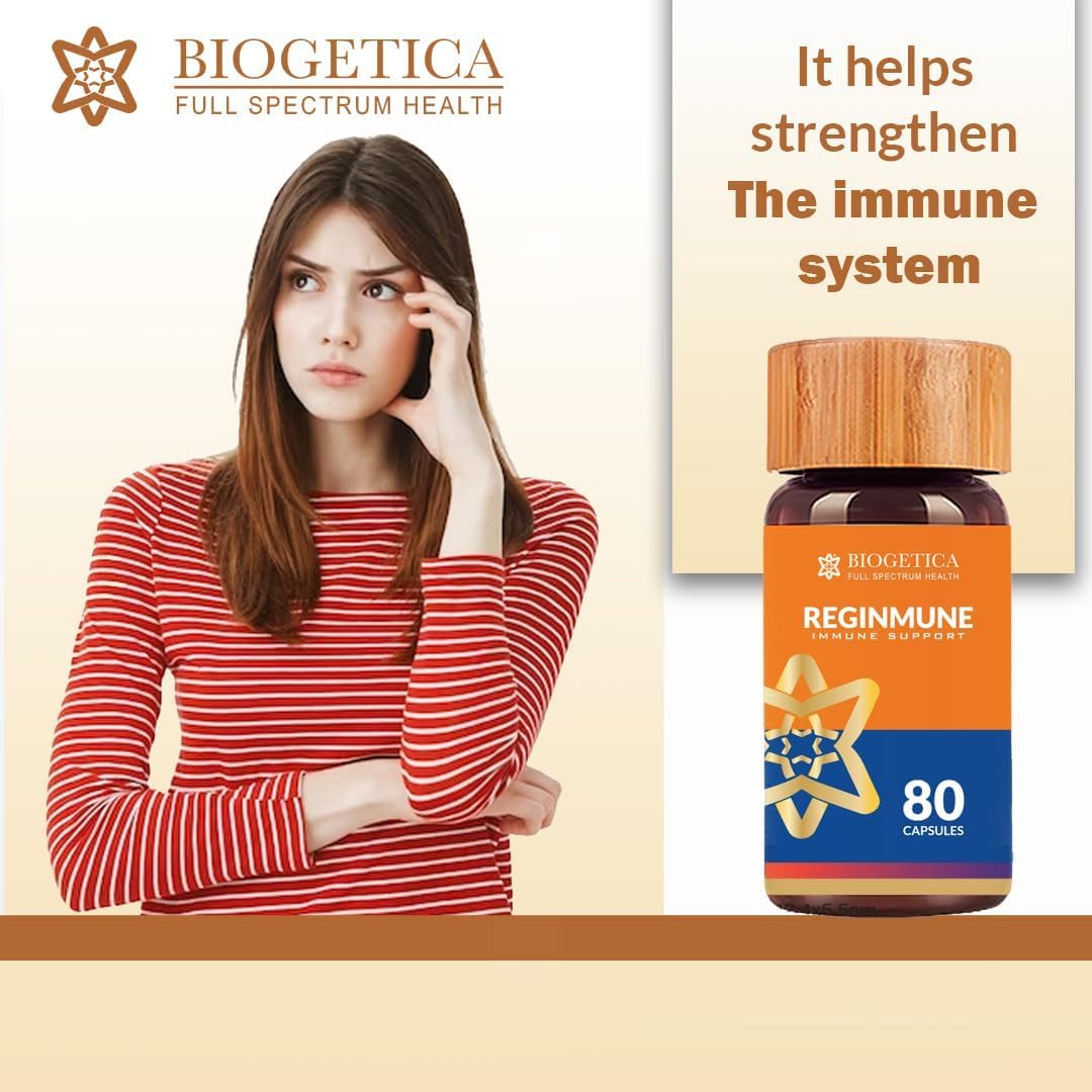 Biogetica Reginmune - Natural Immune Support Supplement with Zinc, Magnesium & Echinacea - 80 Vegan Capsules - görsel 2