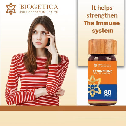 Biogetica Reginmune - Natural Immune Support Supplement with Zinc, Magnesium & Echinacea - 80 Vegan Capsules