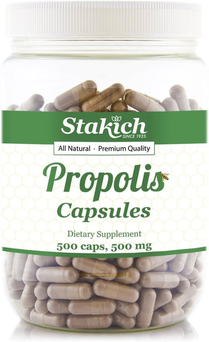 Stakich Propolis Capsules – 500 mg, 500 Count
