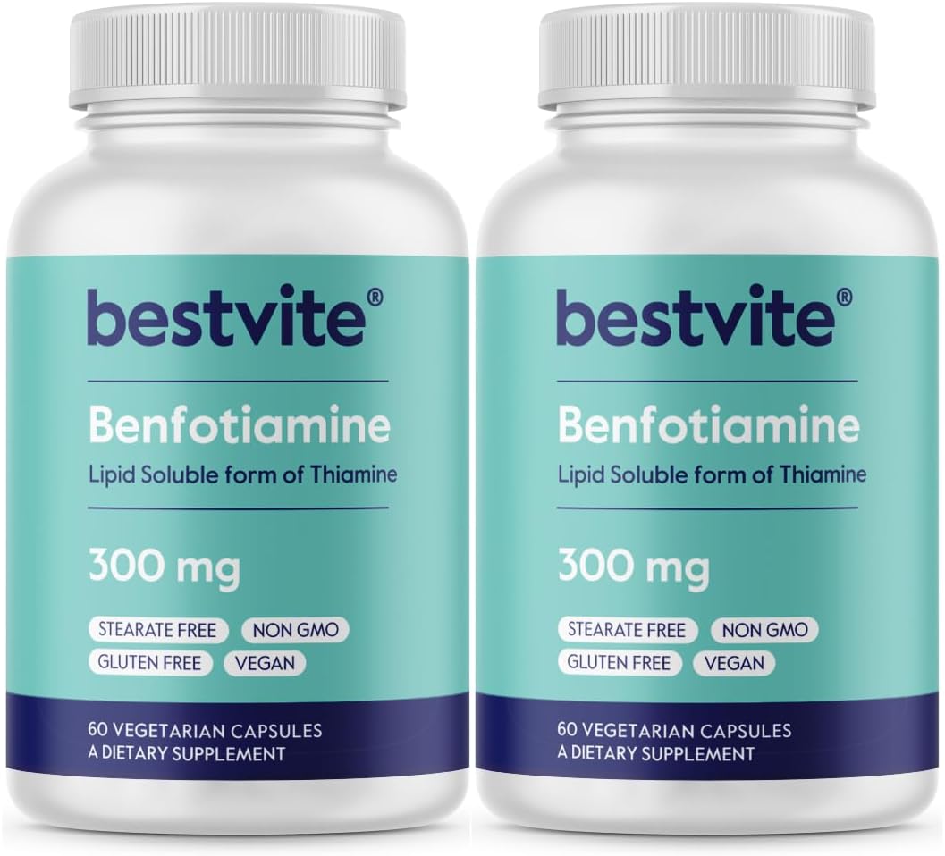 BESTVITE Benfotiamine 300mg - 120 Vegetarian Capsules - görsel 1