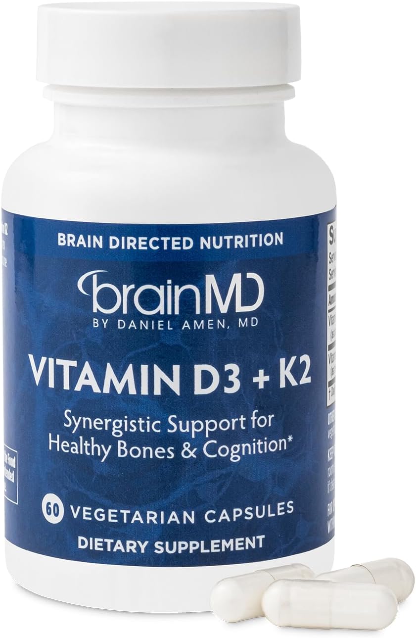 BRAINMD Vitamin D3 + K2, 60 Capsules - görsel 1