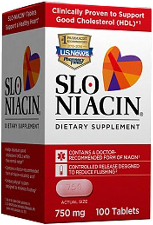 Slo-Niacin Polygel Controlled-Release Niacin, 750 mg, 100 Tablets - görsel 1