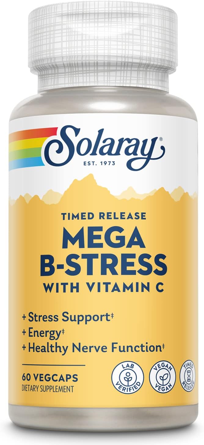 SOLARAY Mega Vitamin B-Stress - Timed Release Vitamin B Complex with Vitamin B12, B6, Folic Acid, and Vitamin C - Vegan, 240 Tablets - görsel 10