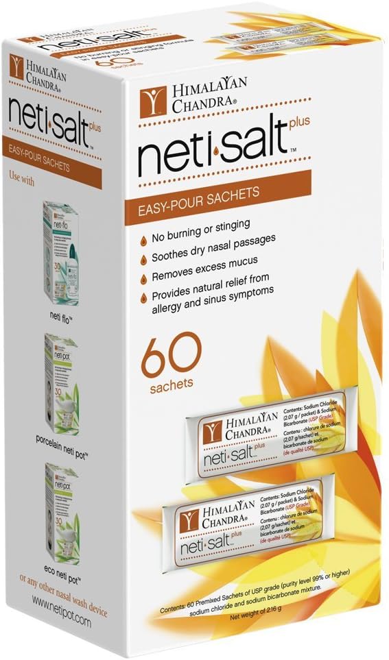 Himalayan Chandra Neti Salt Plus Refill Sachets 60 Pack - görsel 1