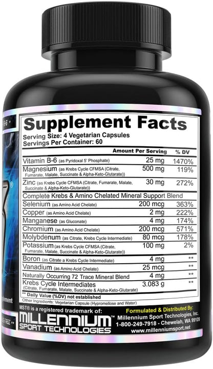 MST ZMK Night-time Multi Mineral Supplement – Zinc, Magnesium, P-5-P B6, ATP – 240 Capsules