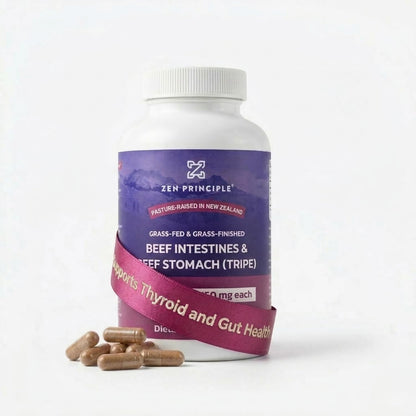 Zen Principle Grass Fed Beef Intestines and Stomach (Tripe) Food Supplement – 2 Pack, 420 Capsules