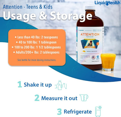 LIQUIDHEALTH Attention Liquid Multivitamin for Children & Teenagers (2-Pack)