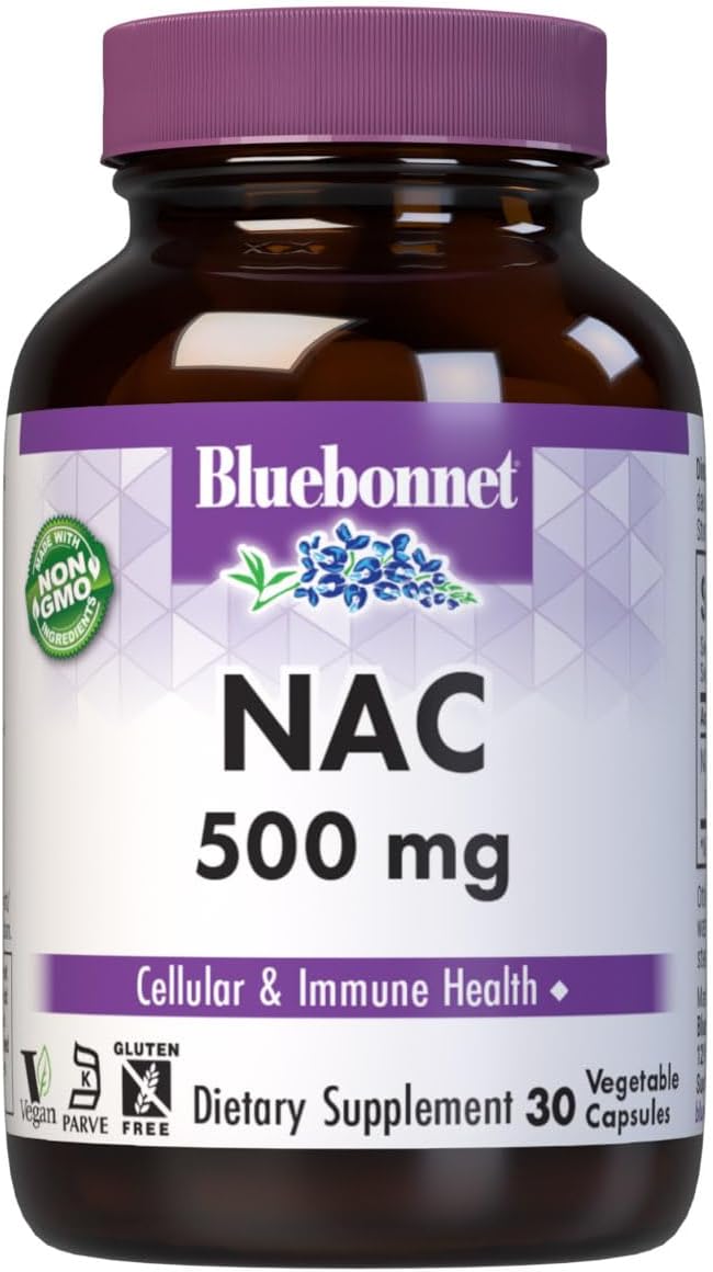 Bluebonnet NAC Supplement N-Acetyl-L-Cysteine 500 mg - Antioxidant Cellular Health & Immune Support - Free-Form Amino Acid - Non-GMO, Kosher, Gluten-Free - 90 Vegetable Capsules - görsel 5