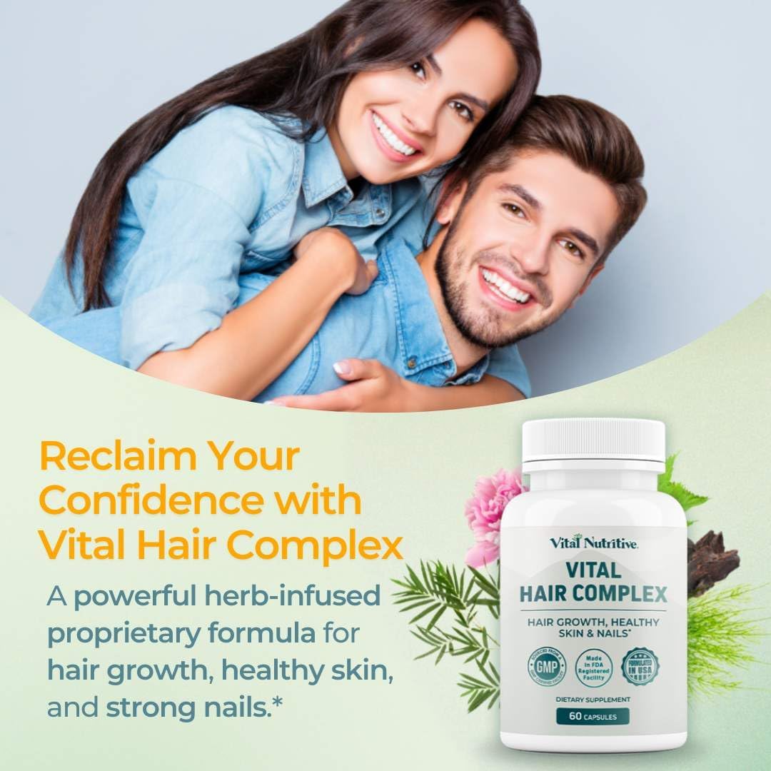 VITAL NUTRITIVE Vital Hair Complex - Hair Growth Supplement with Biotin and Vitamin B - görsel 2