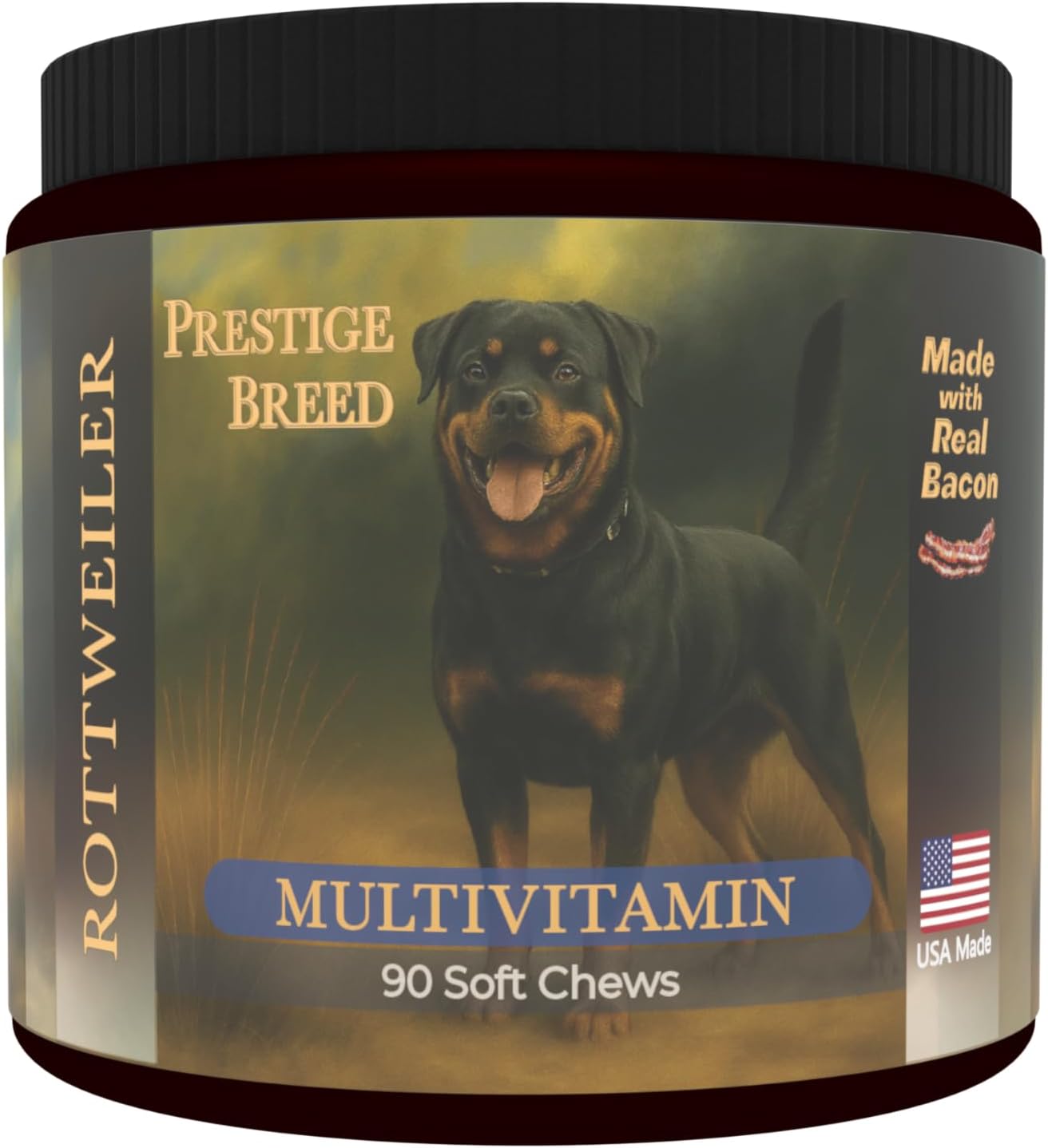 Prestige Breed Multivitamins for Rottweiler - Balanced Nutrition with Real Bacon, 90 Count - görsel 1