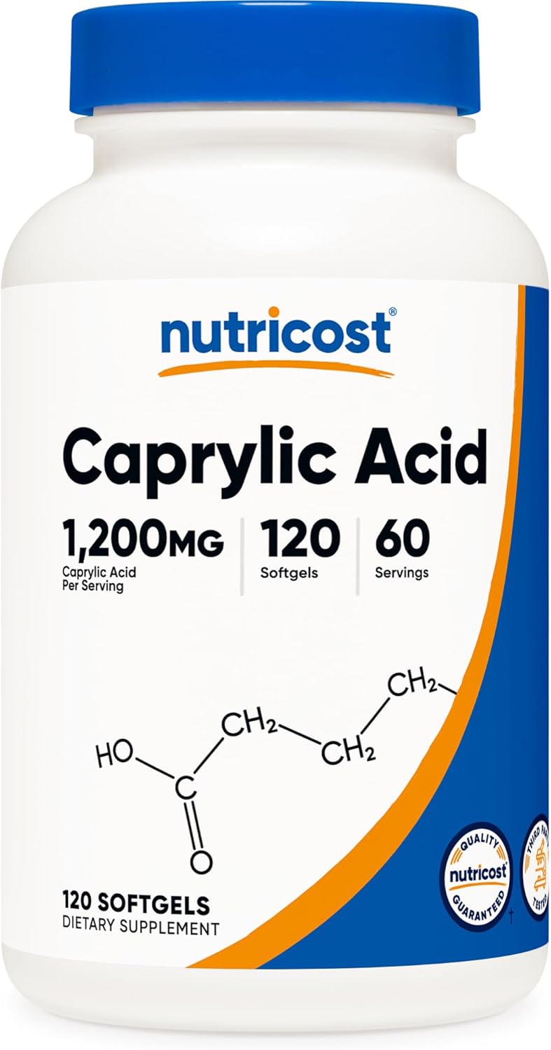 Nutricost Caprylic Acid 1200mg, 120 Soft gel capsules - görsel 1