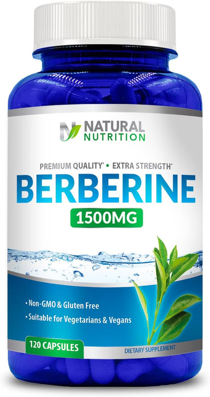 Natural Vitamin Extra Strength Berberine HCL 1500mg – 120 Capsules