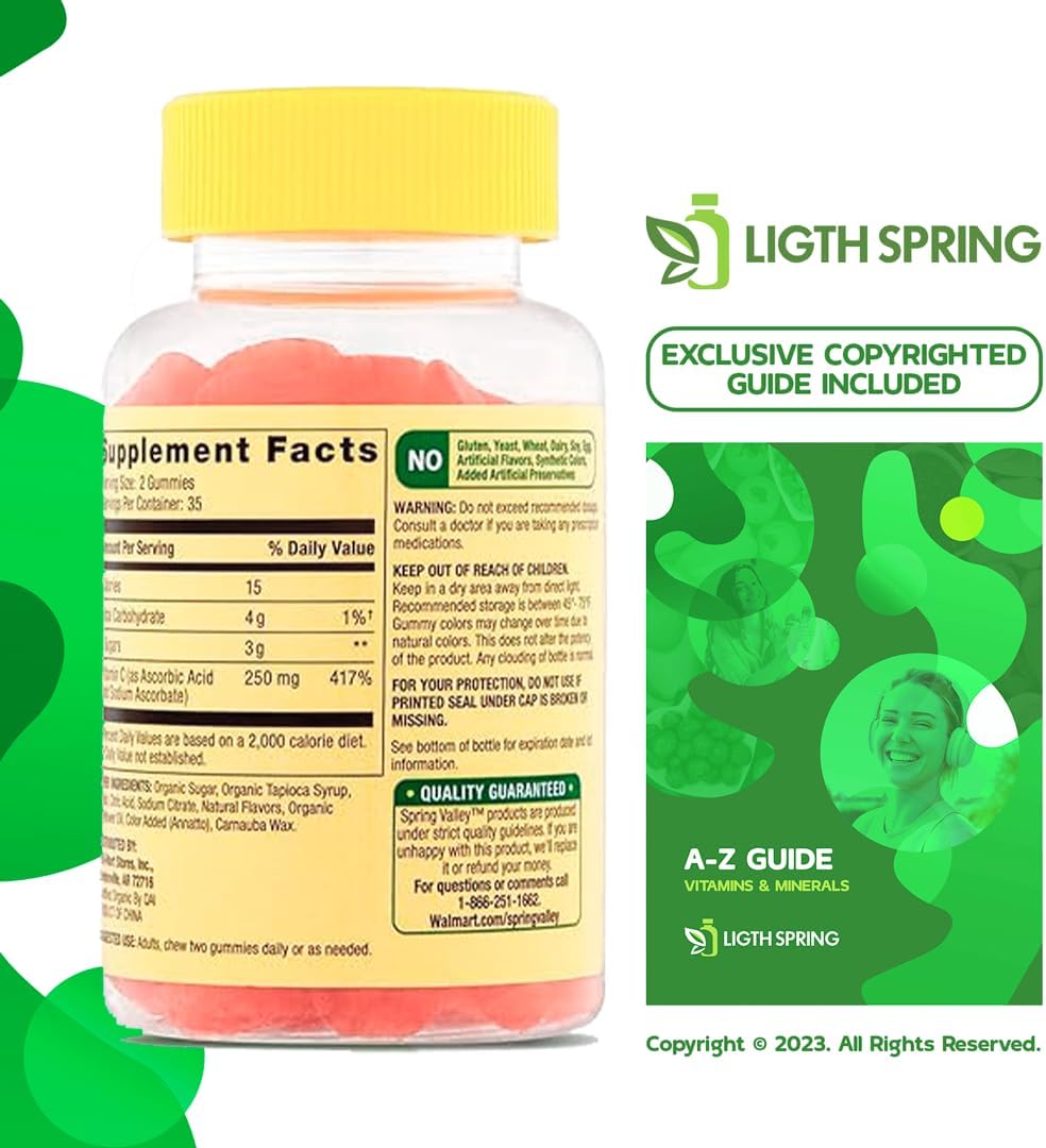 LightSpring Vegetarian Vitamin C Gummies for Adults, 250 mg, 70 Count (3-Pack) - görsel 4