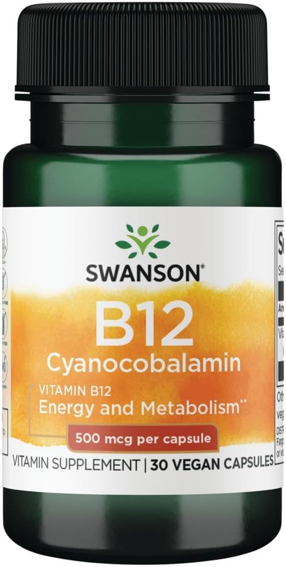 Swanson Vitamin B12 500 mcg 30 Capsules - görsel 1