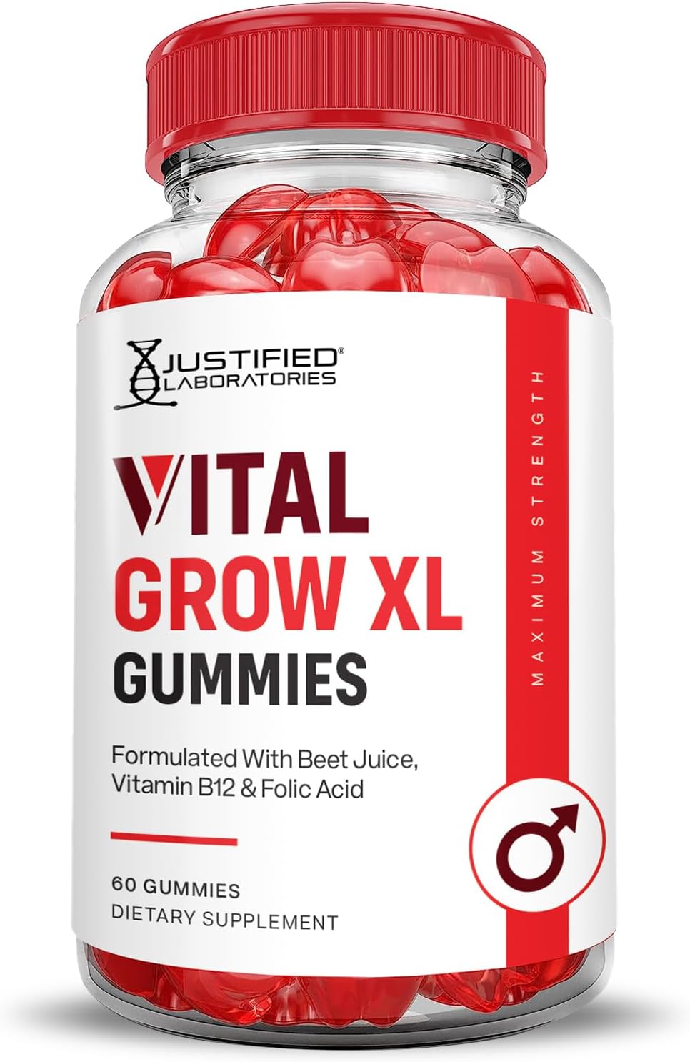 Vital Grow XL Gummies - Apple Cider Vinegar, Folate & Vitamin B12 - 60 Gummies (Pack of 2) - görsel 4