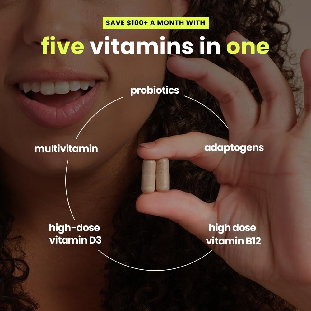 Mela Daily Essentials Multivitamin for Melanated Women - High-Dose Vitamin D3 and B12, Probiotics, Lion's Mane, Ceylon Cinnamon - Vegan, Gluten-Free, Non-GMO, 30-Day Supply (60 Capsules) - görsel 4