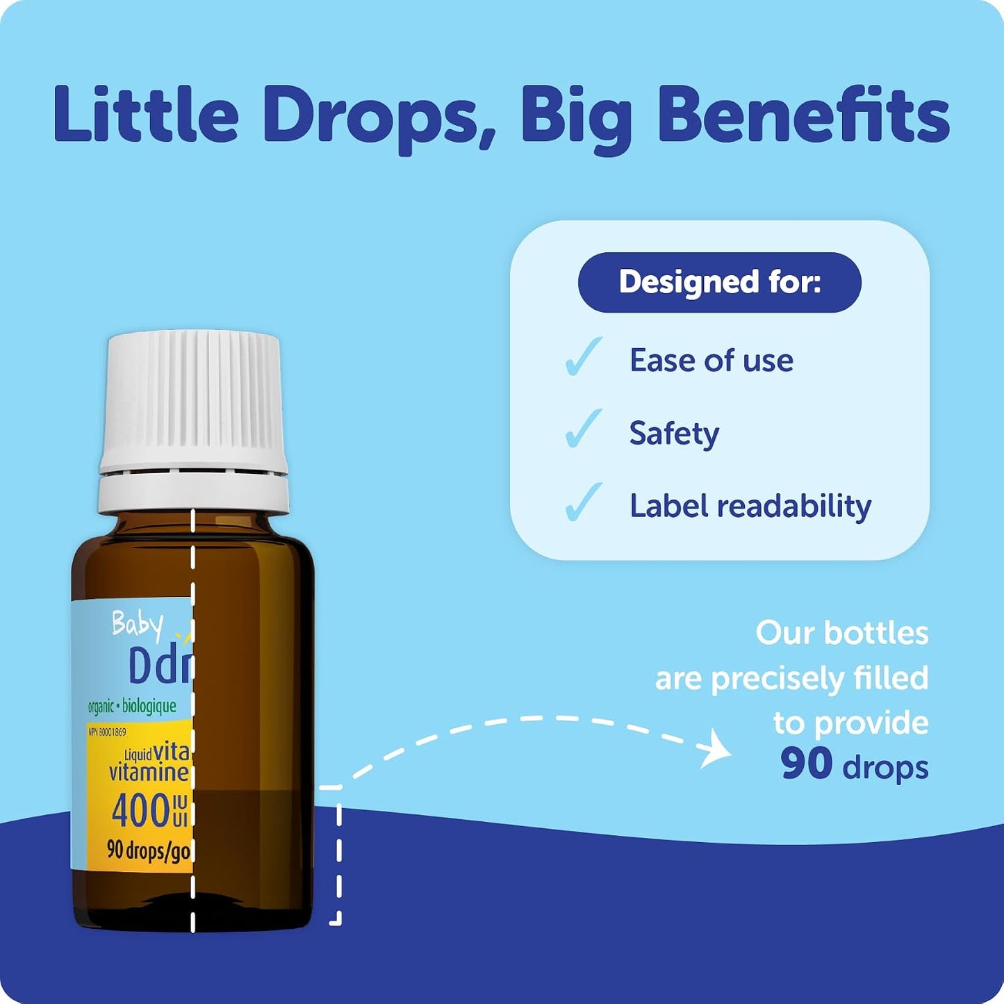 Baby Ddrops D Drops - Liquid Vitamin D for Babies (400 IU, 90 Drops) - görsel 2