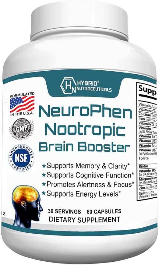 NeuroPhen Nootropics Brain Booster Supplement - Focus, Memory & Clarity Capsules - görsel 1