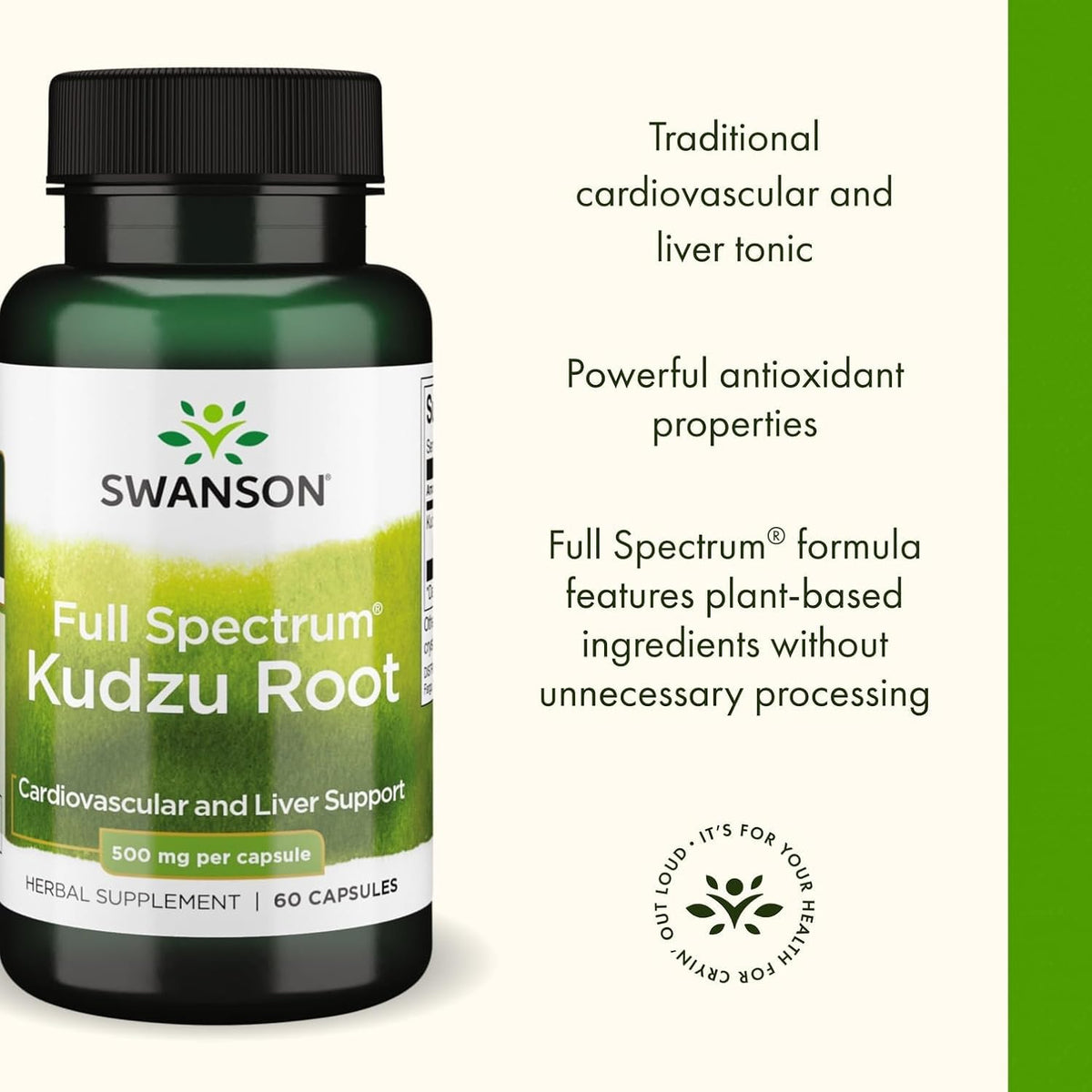 Swanson Full Spectrum Kudzu Root – 60 Capsules, 500mg Each - görsel 4