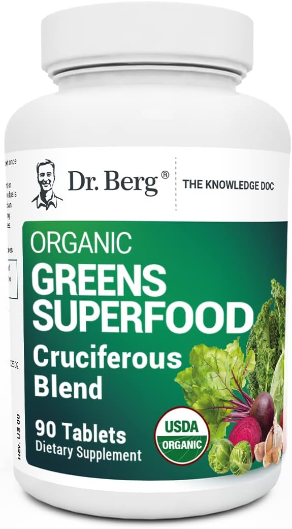 Dr. Berg's Greens Superfood Cruciferous Vegetable Tablets – 90 Tablets - görsel 1