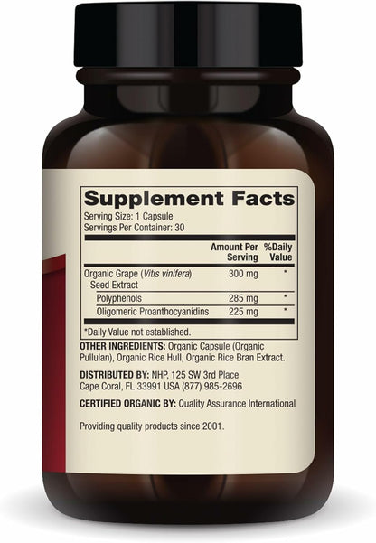 Dr. Mercola Organic Blood Pressure Support – High Potency Grape Seed Extract – 30 Capsules