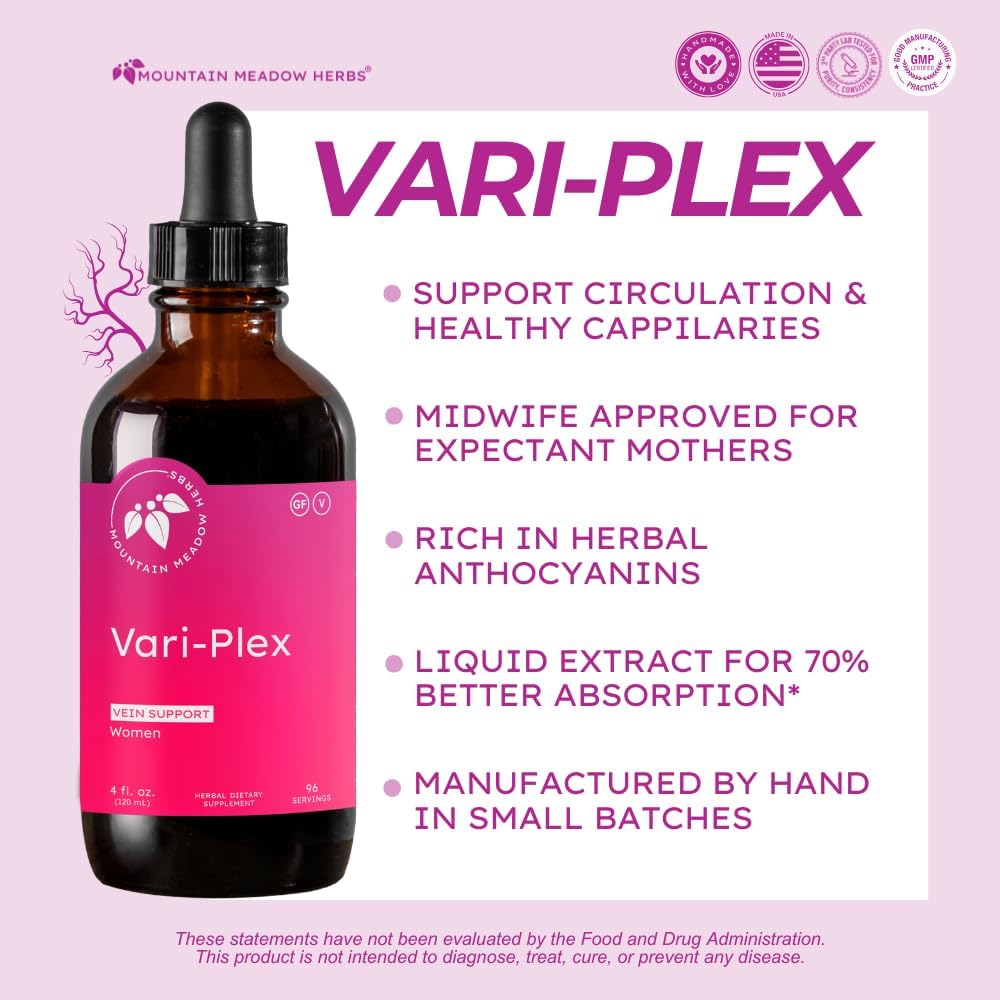 Mountain Meadow Herbs Vari-Plex - Natural Vein Support for Women, Fast-Acting Liquid Herbal Extract 118 ml - görsel 2