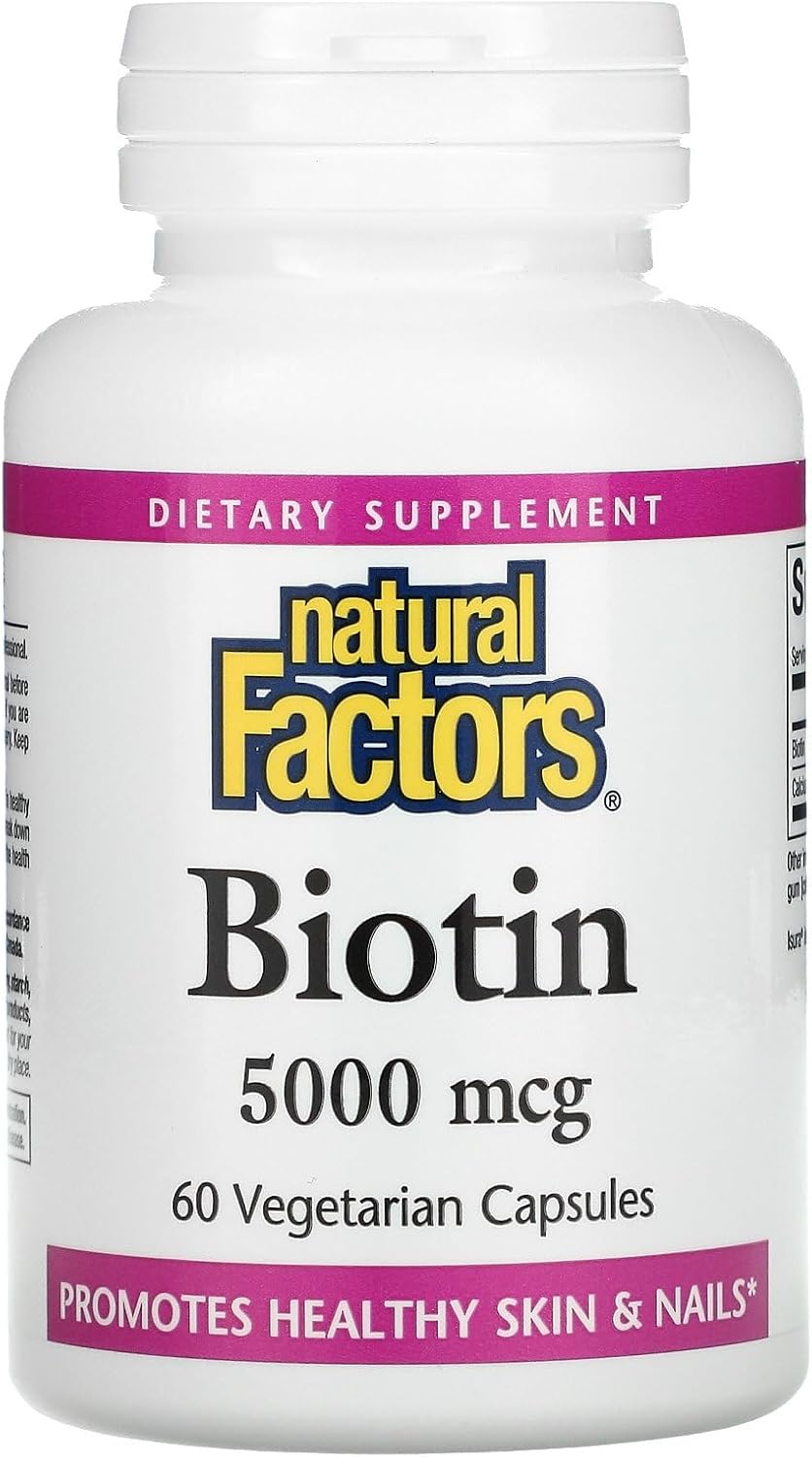 Biotin 5000 mcg, 60 VCaps - Natural Factors - görsel 1